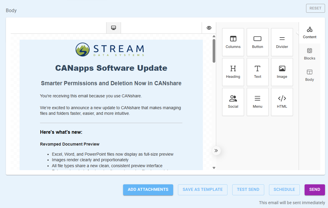 CANmail template screenshot